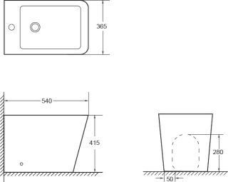 Биде напольное SantiLine SL-5052 белый